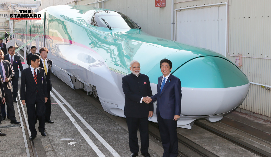 อินเดียจับมือญี่ปุ่น เปิดตัวโครงการรถไฟความเร็วสูง THE