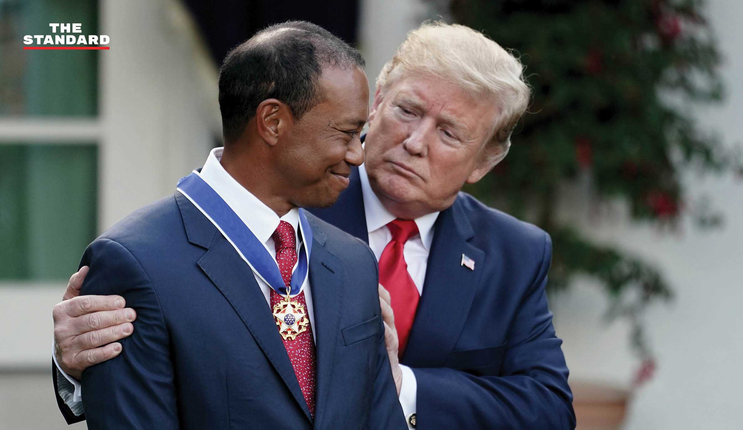 Donald Trump Awards Tiger Woods