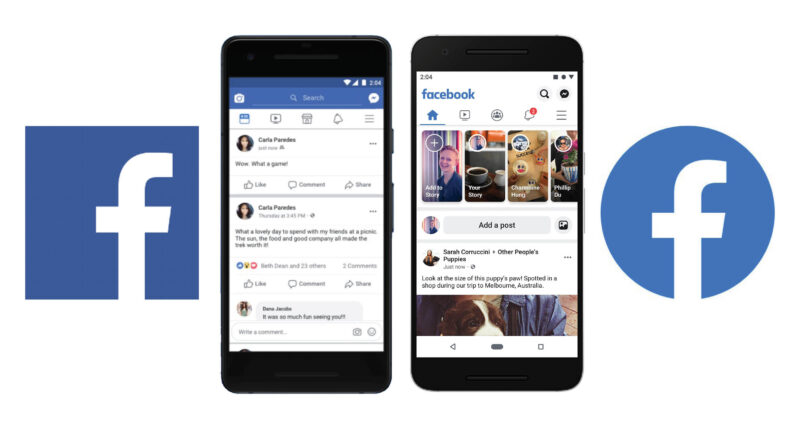 Facebook redesigned interface