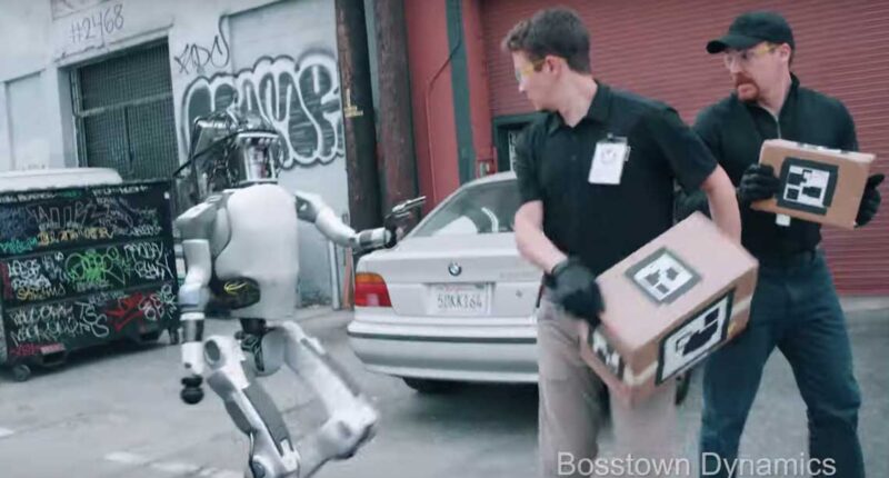 Fake Boston Dynamics video of robot fighting humans