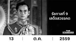 13 ตุลาคม 2559 - รัชกาลที่ 9 เสด็จสวรรคต