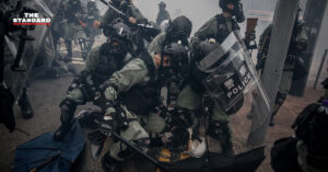 Hong Kong protester shot in chest as China National Day
