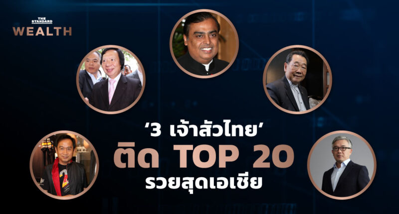 ‘3 เจ้าสัวไทย’ ติด TOP 20 รวยสุดเอเชีย