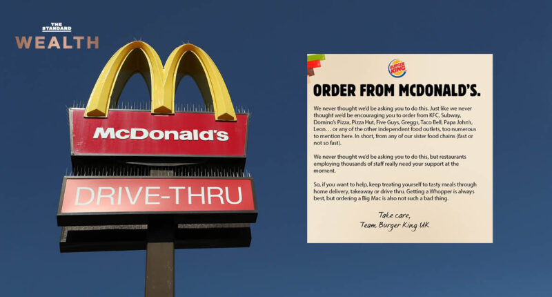 สงบศึกชั่วคราว! Burger King ออกแคมเปญชวนลูกค้าให้ซื้อเบอร์เกอร์จาก McDonald's ในช่วงที่มีการล็อกดาวน์รอบ 2
