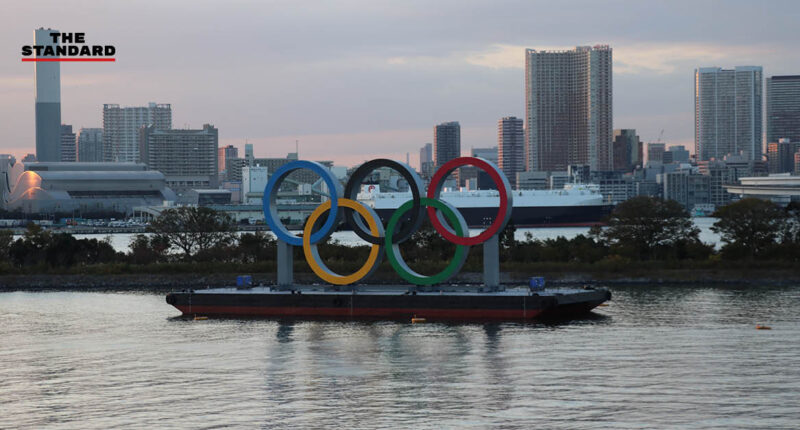 สัญลักษณ์โอลิมปิกประจำการที่อ่าวโตเกียวอีกครั้ง ส่งสัญญาณการกลับมาของ ‘โตเกียว 2020’