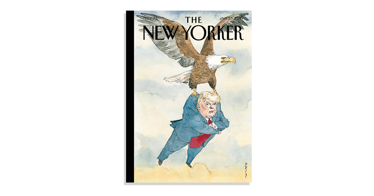 นิตยสาร The New Yorker ปล่อยภาพหน้าปกประจำสัปดาห์ ล้อเลียนการพ้นจากตำแหน่งของ Donald Trump
