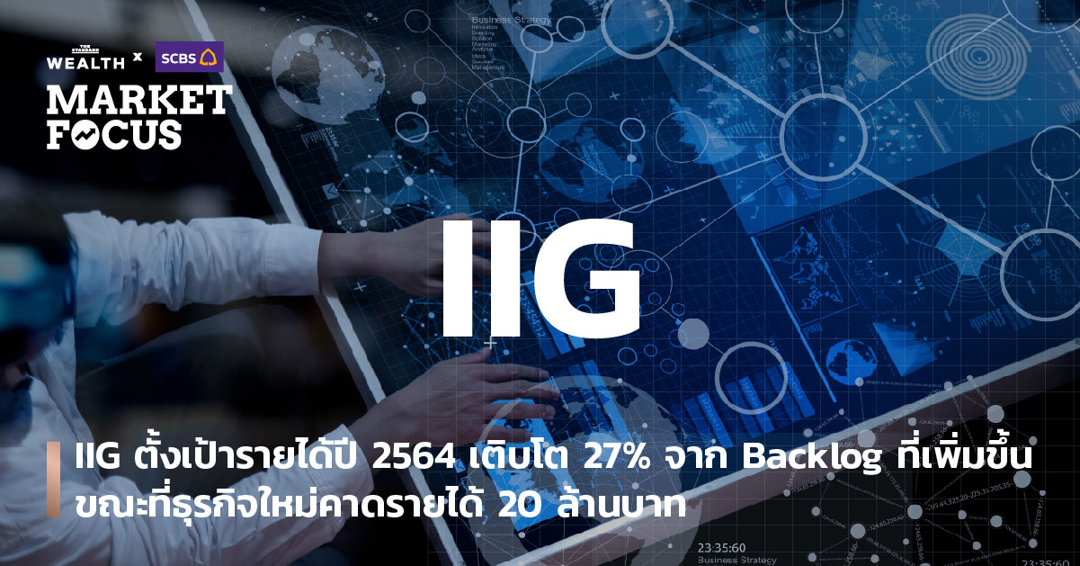 IIG ตั้งเป้ารายได้ปี 2564 เติบโต 27% จาก Backlog ที่เพิ่มขึ้น ขณะที่ธุรกิจใหม่คาดรายได้ 20 ล้านบาท
