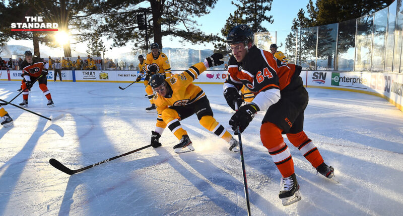 NHL จัดแข่งสเกตน้ำแข็ง ‘กลางแจ้ง’ ครั้งแรก ท่ามกลางความวุ่นวายที่สวยงามในทะเลสาบทาโฮ