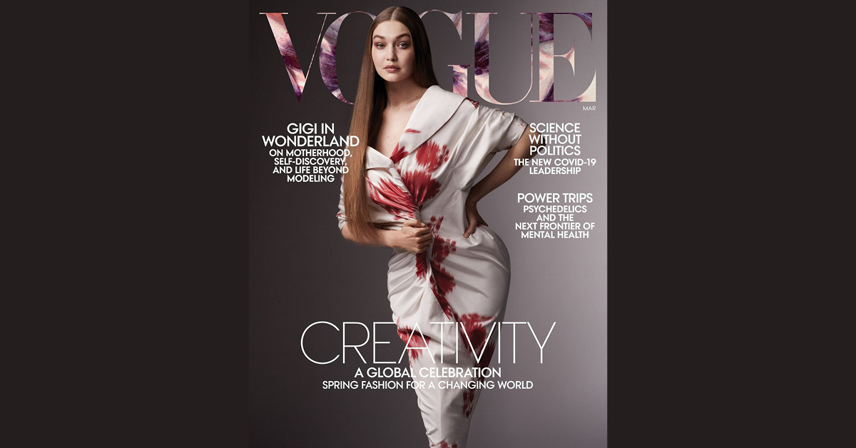 Gigi Hadid ฉายเดี่ยวขึ้นปกนิตยสาร Vogue อเมริกาครั้งแรกหลังคลอดลูก พร้อมกล่าวว่าจะเลี้ยงลูกแบบไม่ปิดกั้นศาสนา