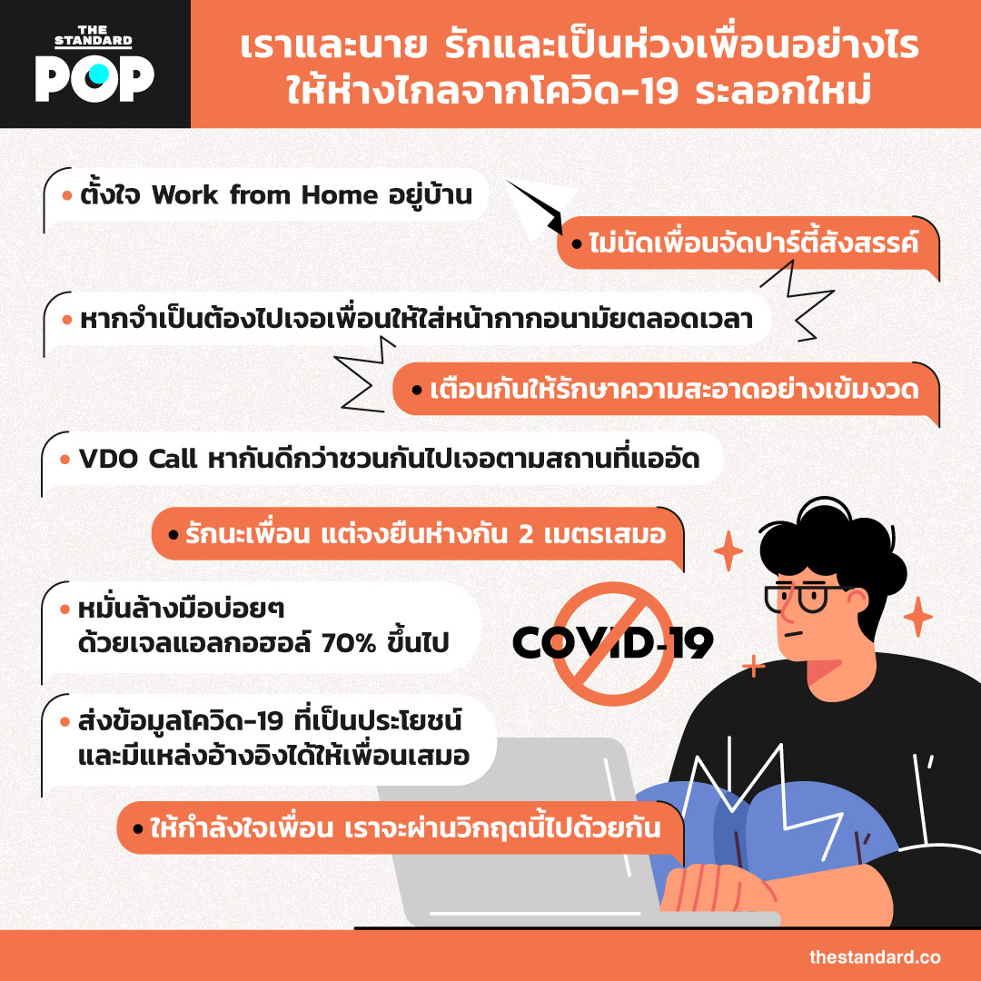 รักและเป็นห่วงเพื่อนอย่างไรให้ห่างไกลจากโควิด-19