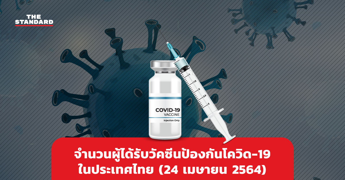 จำนวนผู้ได้รับวัคซีนป้องกันโควิด-19 ในประเทศไทย (24 เมษายน 2564)