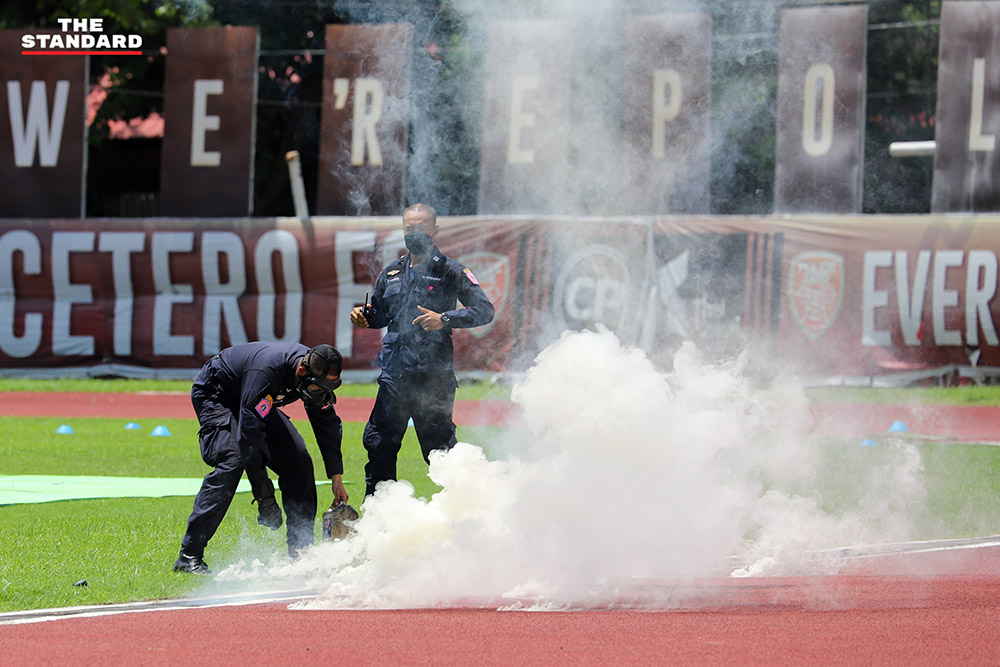 Tear gas demonstration