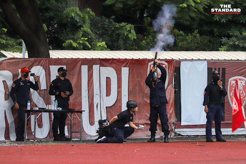 Tear gas demonstration