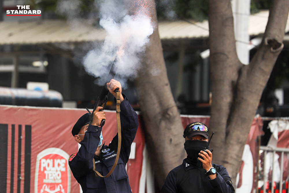 Tear gas demonstration