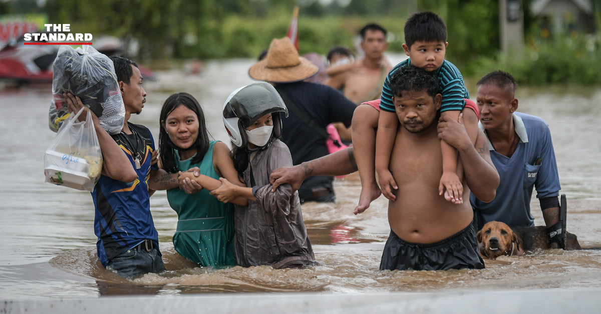 ชาวบ้านอพยพหนีน้ำที่ชัยบาดาล ลพบุรี