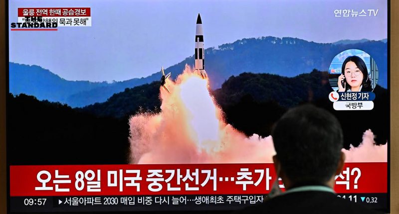 เกาหลีเหนือซ้อมขีปนาวุธ