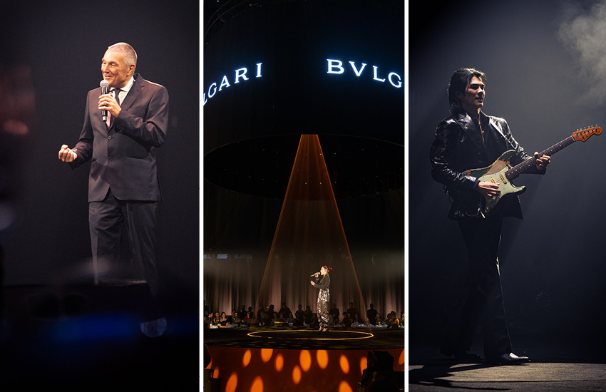 Jean-Christophe Babin, ลิเดีย-ศรัณย์รัชต์ ดีน และ มาย-ภาคภูมิ ร่มไทรทอง ที่งาน BVLGARI Tubogas ณ SPHERE HALL ห้าง EMSPHERE 