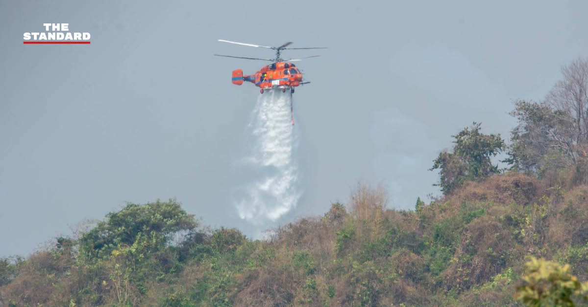 เฮลิคอปเตอร์ KA-32 ทิ้งน้ำดับ ไฟป่าเขาใหญ่