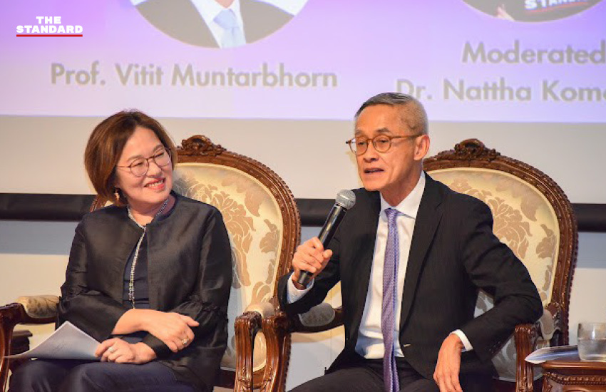 ภาพการเสวนา Women in Multilateralism ที่จัดโดยกระทรวงการต่างประเทศไทย เพื่อผลักดันมาตรการโควตาเพิ่มบทบาทผู้หญิงในเวทีสากล