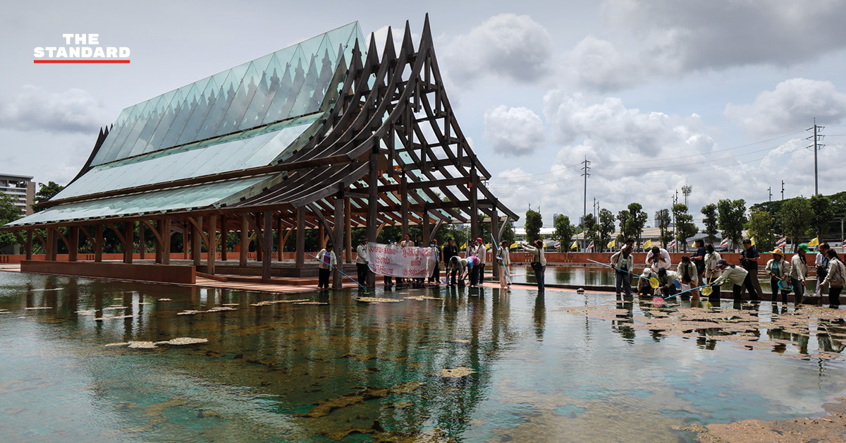 แรงงานยานภัณฑ์ รวมตัวทำกิจกรรมขัดบ่อน้ำหน้ารัฐสภา เรียกร้องความเป็นธรรมเรื่องงบประมาณ