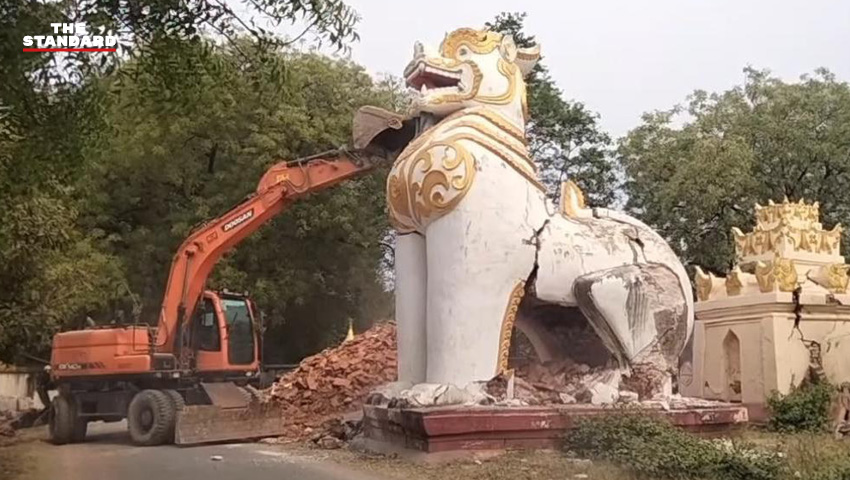 วัดอูมินธอนซ์เมืองสะกายพังถล่มหลังแผ่นดินไหวเมียนมาขนาด 7.7 แสดงความเสียหายรุนแรงต่อมรดกวัฒนธรรม