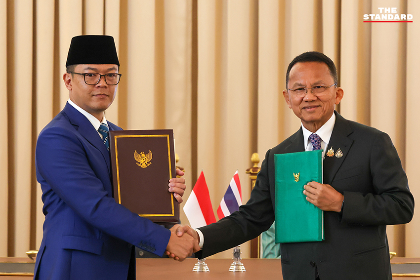 แพทองธารและปราโบโวจับมือในพิธีลงนามความร่วมมือไทย-อินโดนีเซีย