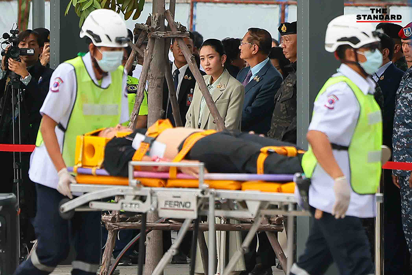 นายกฯ แพทองธาร ตรวจเยี่ยมการฝึกซ้อมรับมือภัยคุกคามสถานีรถไฟฟ้าใต้ดินสายสีส้ม 
