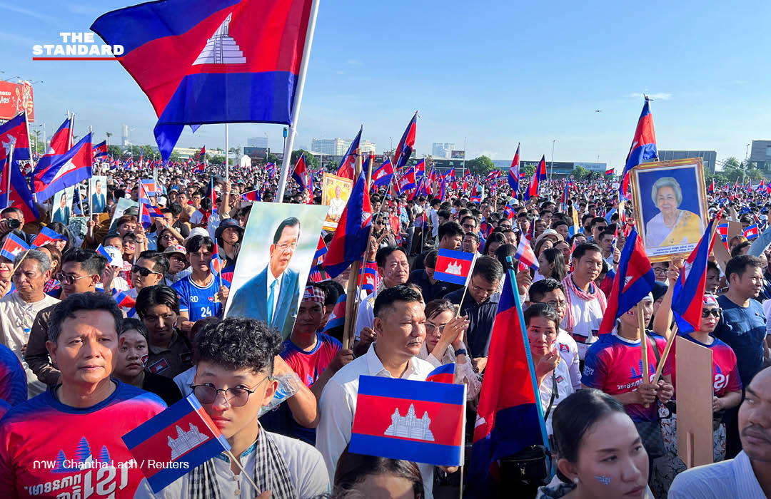 ผู้ชุมนุมพนมเปญหนุนรัฐ ปมปิดด่านไทย