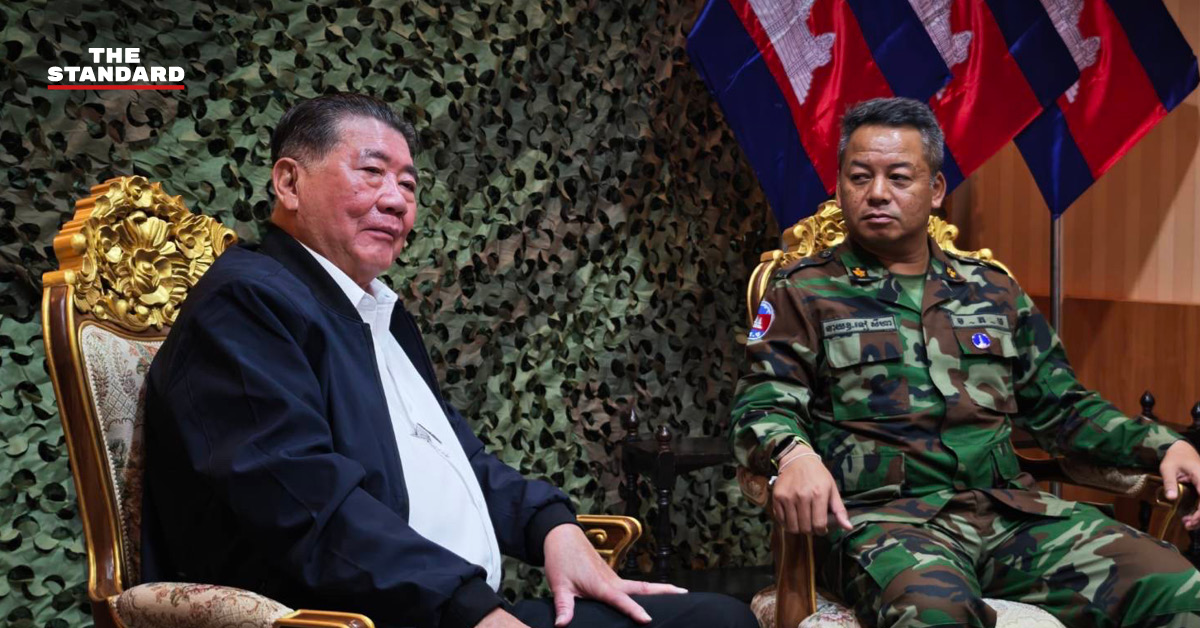 ภูมิธรรม เวชยชัย รองนายกรัฐมนตรีของไทย หารือกับ พล.อ. เตีย เสฮา รัฐมนตรีกลาโหมกัมพูชา เรื่องความร่วมมือชายแดน ณ กรุงพนมเปญ วันที่ 5 มิถุนายน 2568