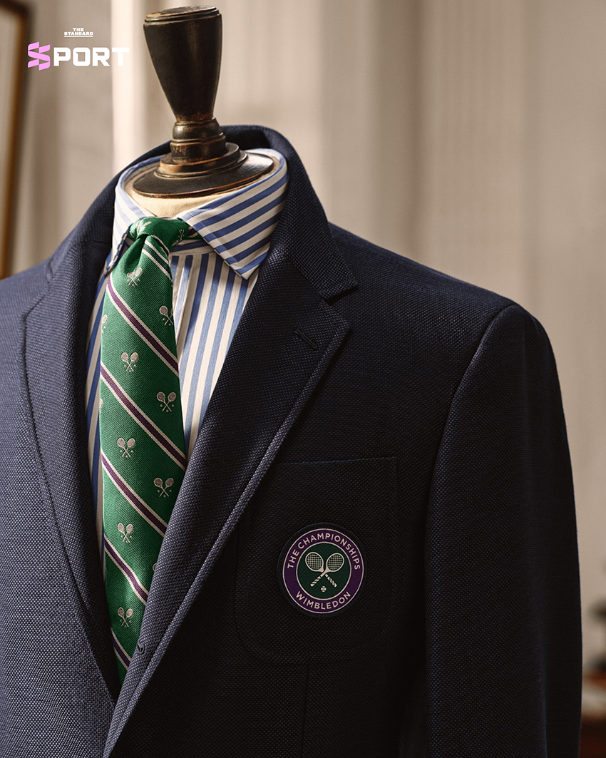 ชุดทางการวิมเบิลดัน 2025 จาก Ralph Lauren พร้อมโลโก้วิมเบิลดันและดีไซน์หรูสไตล์วินเทจ