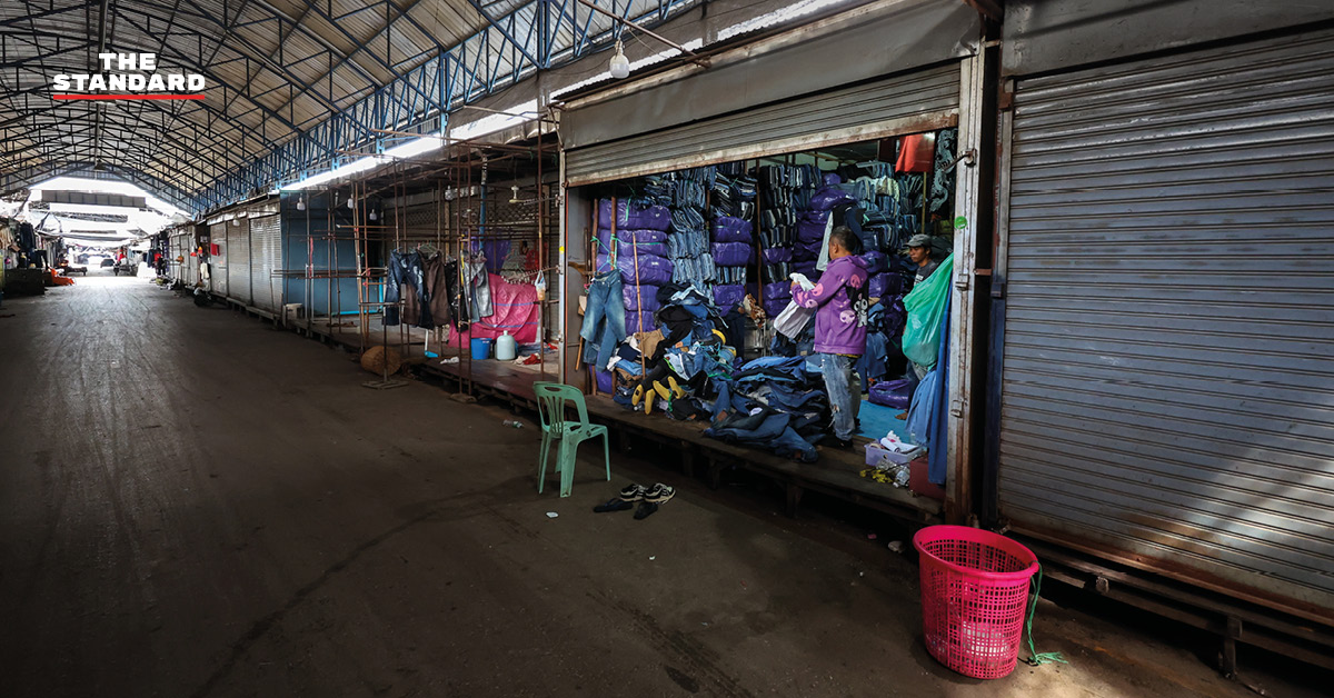 ภาพบรรยากาศเงียบเหงาในตลาดโรงเกลือ สระแก้ว หลังเกิดความตึงเครียดชายแดนไทย-กัมพูชา
