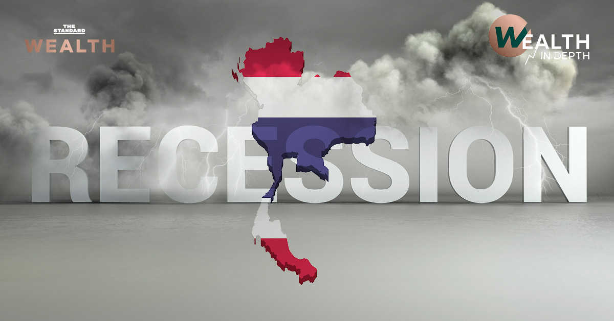 กราฟแนวโน้ม GDP ไทยรายไตรมาสปี 2025 จาก SCB EIC และ KResearch ชี้เศรษฐกิจเสี่ยงติดลบต่อเนื่อง