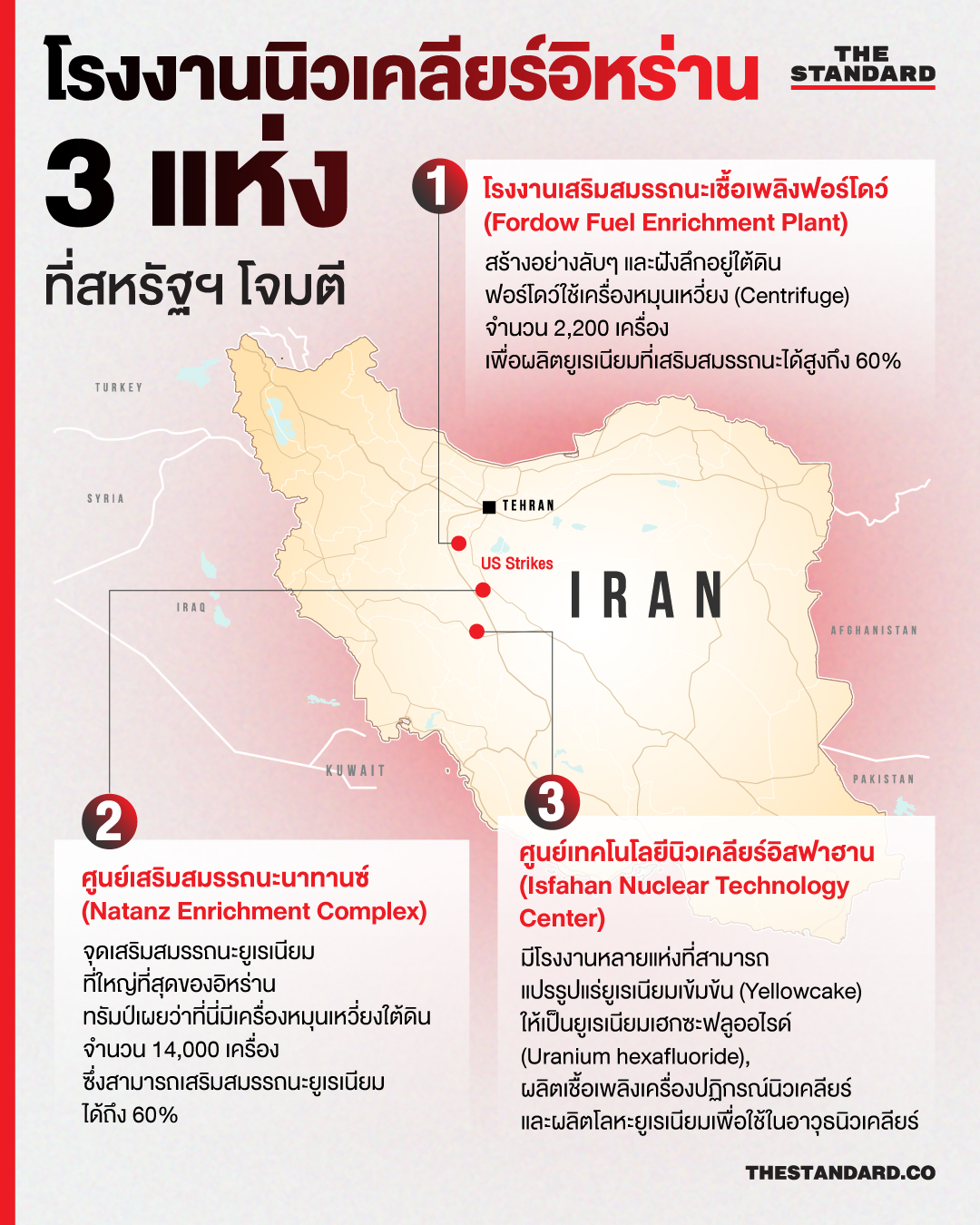 เรารู้อะไรบ้างเกี่ยวกับ 3 โรงงานนิวเคลียร์อิหร่านที่สหรัฐฯ โจมตี