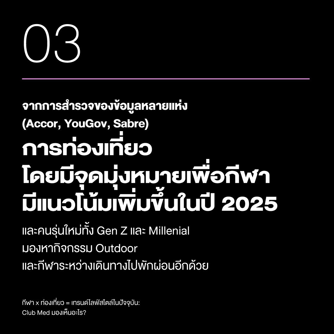เทรนด์ท่องเที่ยวเพื่อกีฬา Club Med 2025
