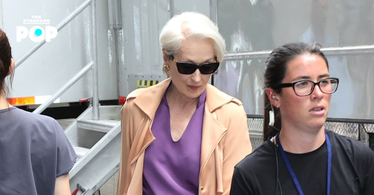 Meryl Streep ในบท Miranda Priestly ขณะถ่ายทำ The Devil Wears Prada 2 ที่นิวยอร์ก