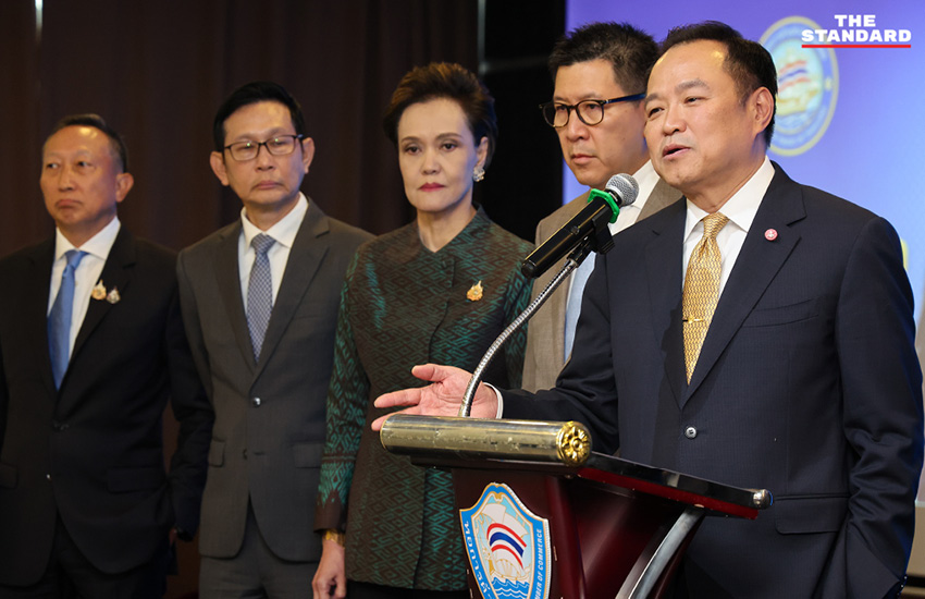 นายกฯ อนุทิน ชาญวีรกูล แถลงผลการหารือกับสภาหอการค้าไทยในกรุงเทพฯ