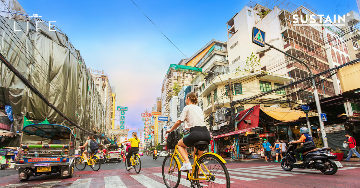 ป้ายรณรงค์ Bangkok Car Free Challenge 2025
