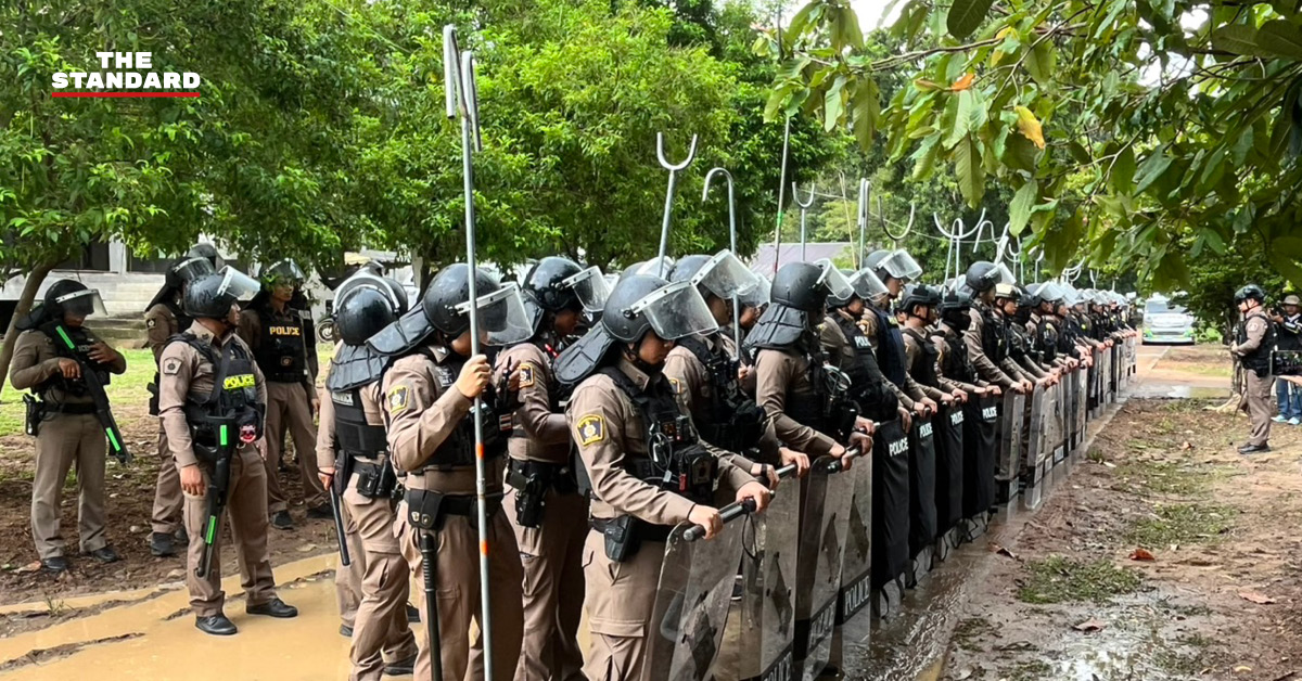 เจ้าหน้าที่ทหารและตำรวจประจำการในพื้นที่ชายแดน สระแก้ว ภายใต้ กฎอัยการศึก