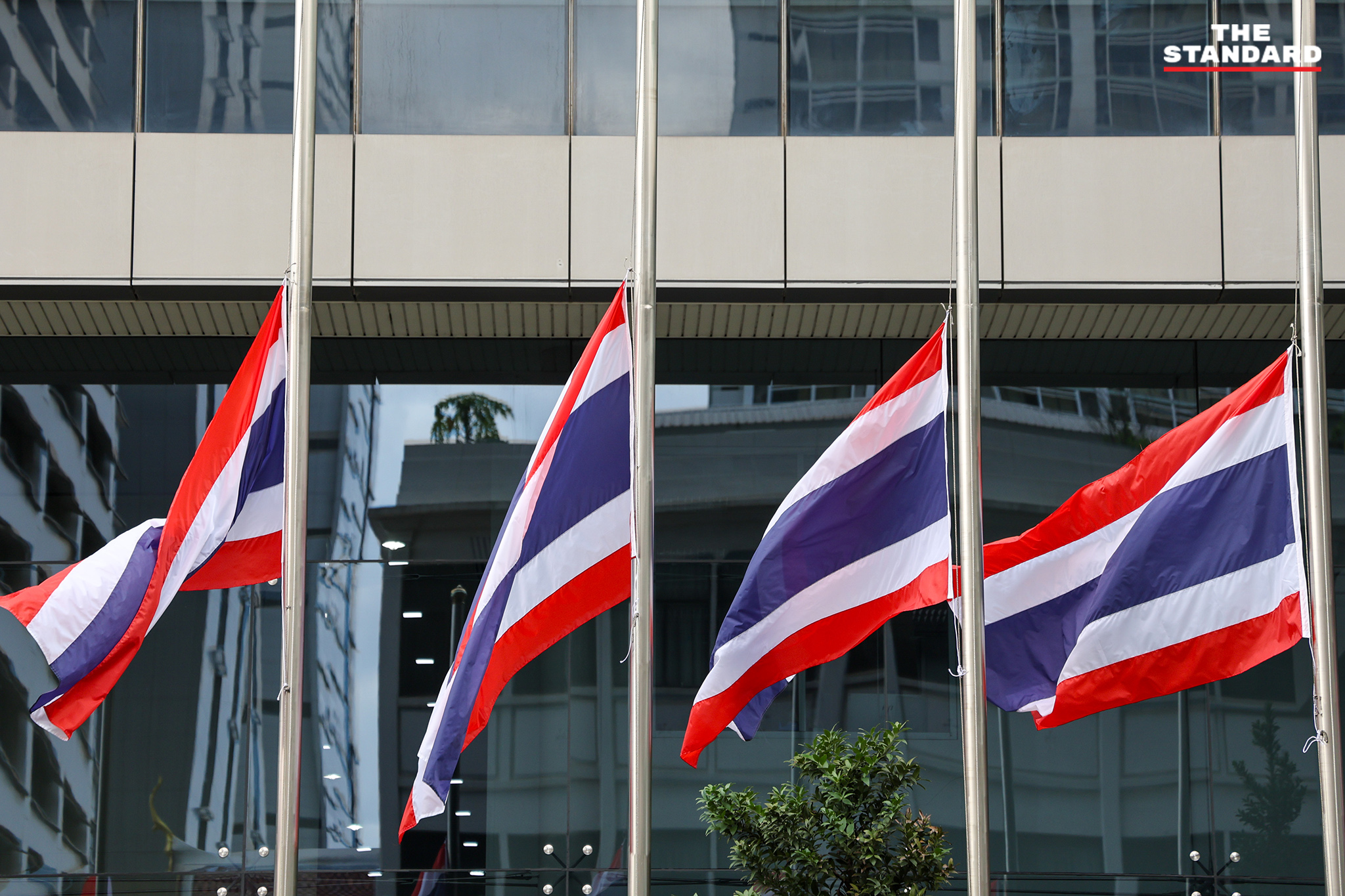 ทำเนียบรัฐบาล และ สถานที่ราชการทั่วประเทศ ลดธงครึ่งเสา เพื่อ ถวายความอาลัย และน้อมรำลึกในพระมหากรุณาธิคุณอันหาที่สุดมิได้ ประชาชนเริ่มประดับ พระบรมฉายาลักษณ์ ที่หน้าบ้าน