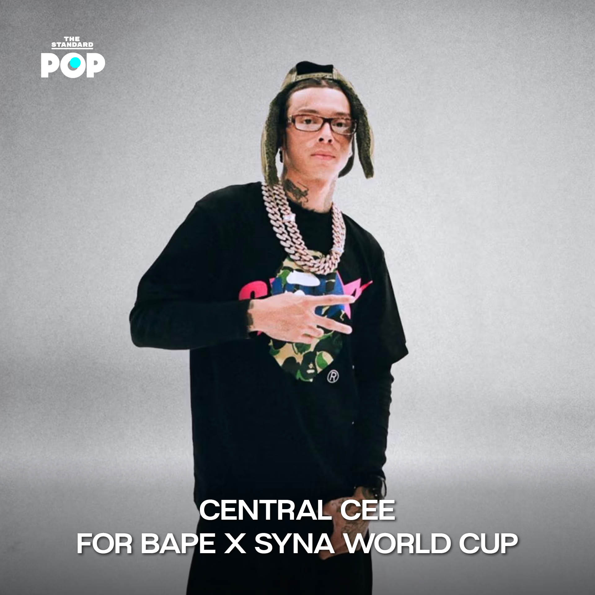 Central Cee for BAPE x SYNA World Cup 