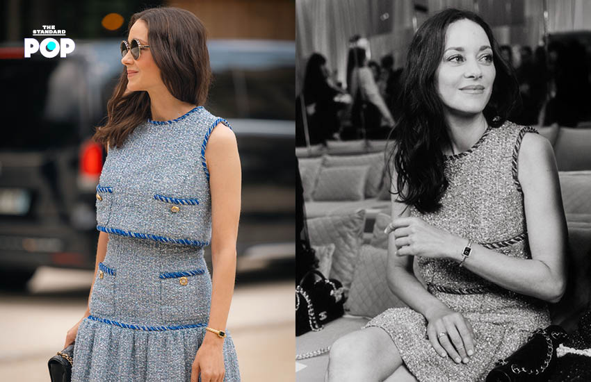 Marion Cotillard พร้อม CHANEL PREMIÈRE GALON ในลุคเข้าร่วมงานแฟชันโชว์ Spring/Summer 2026 ของ CHANEL
