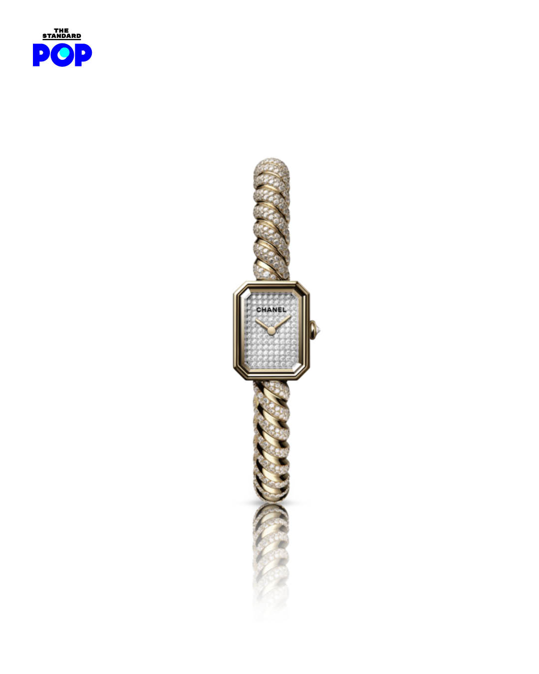 PREMIÈRE GALON DIAMONDS ตัวเรือนเยลโลว์โกลด์ 18K พร้อมหน้าปัดเยลโลว์โกลด์ 18K ประดับเพชรเจียระไนทรงบริลเลียนท์ 108 เม็ด 