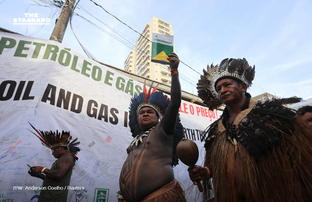 “พวกเรากินเงินไม่ได้” ชนพื้นเมืองบราซิลบุกประท้วง ปมป่าแอมะซอนถูกรุกราน กลางการประชุม COP30 6