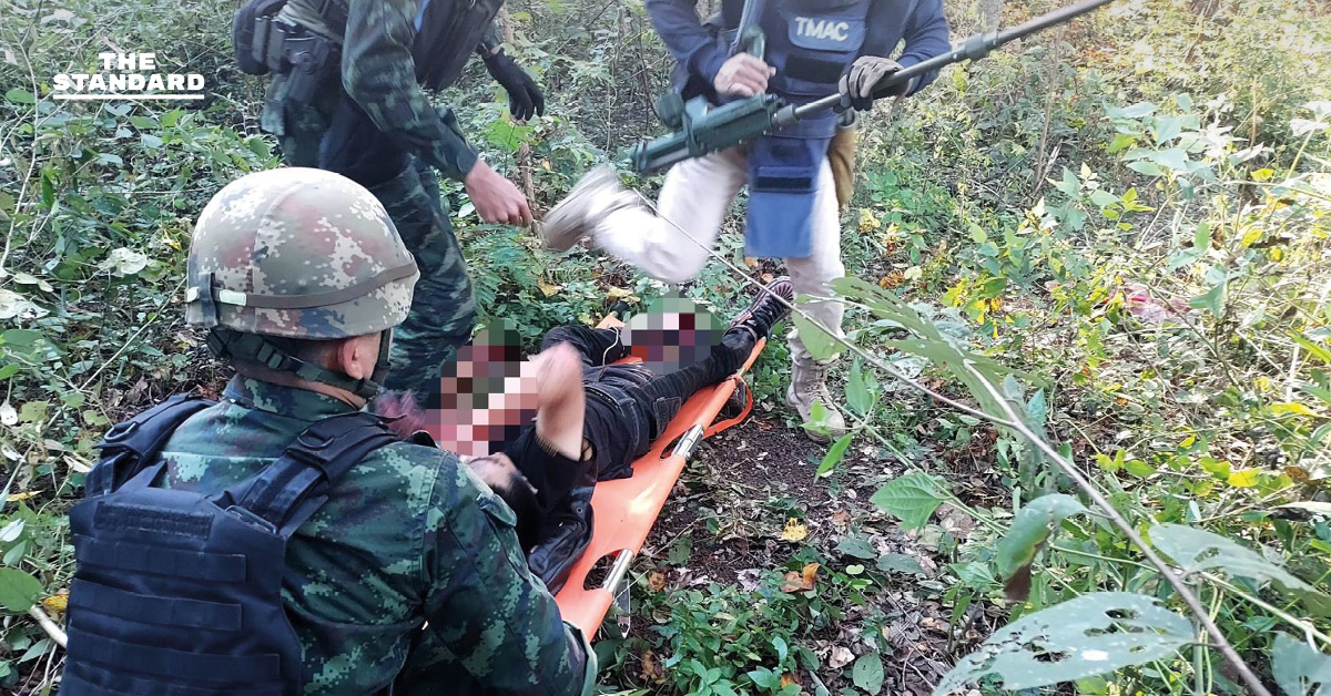 กกล.บูรพา ส่งชุดเก็บกู้ทุ่นระเบิด ช่วยเหลือชายชาว จีน เหยียบกับระเบิดระหว่างลักลอบเข้า ไทย บริเวณบ้านหนองจาน