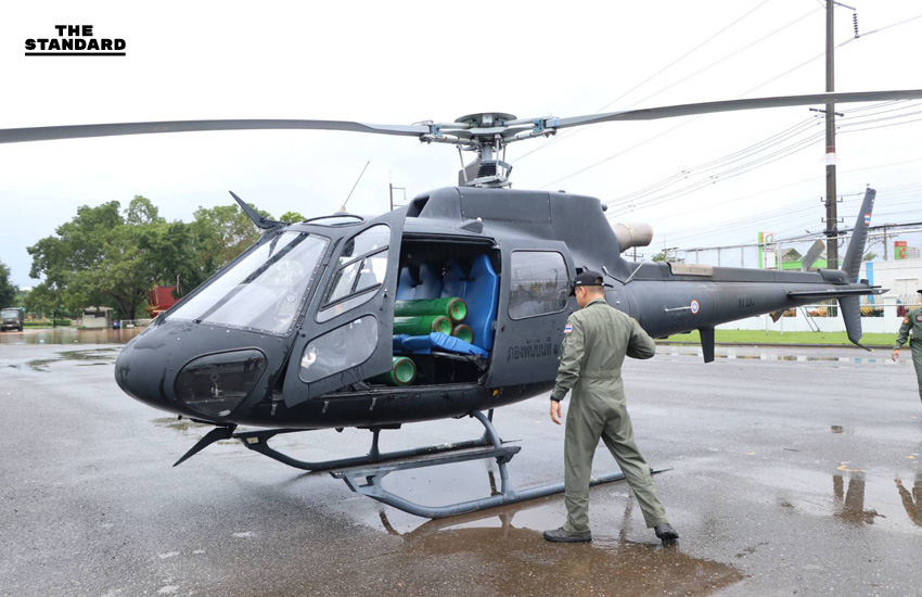 กองทัพภาคที่ 4 ส่งเฮลิคอปเตอร์ลำเลียงอาหาร-ออกซิเจน ช่วย รพ.หาดใหญ่-ประชาชนประสบภัยอุทกภัย สงขลา 5