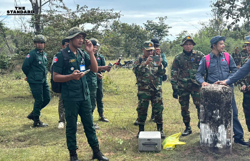 ไทย-กัมพูชา ลุยสำรวจปักหมุดเขตแดนชั่วคราว ประเดิมวันแรก หลักเขต 42 รังวัดได้ 8 จุด พบอุปสรรคลมแรง-ป่าทึบ 4