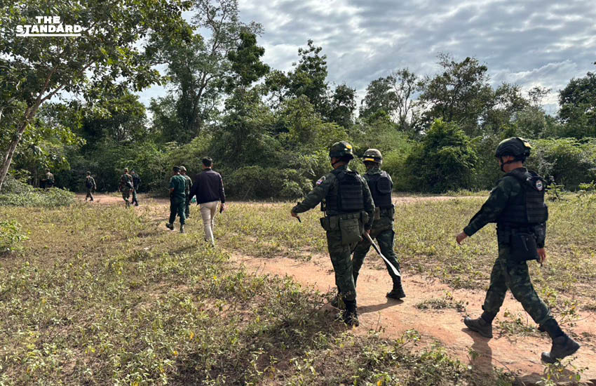 ไทย-กัมพูชา ลุยสำรวจปักหมุดเขตแดนชั่วคราว ประเดิมวันแรก หลักเขต 42 รังวัดได้ 8 จุด พบอุปสรรคลมแรง-ป่าทึบ 6