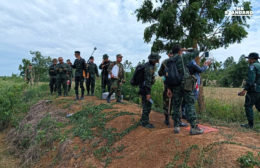 **ชุดสำรวจและปักหมุดชั่วคราว ไทย-กัมพูชา คืบหน้า 81.93%** 4