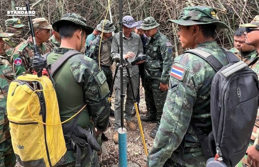 **ชุดสำรวจและปักหมุดชั่วคราว ไทย-กัมพูชา คืบหน้า 81.93%** 5