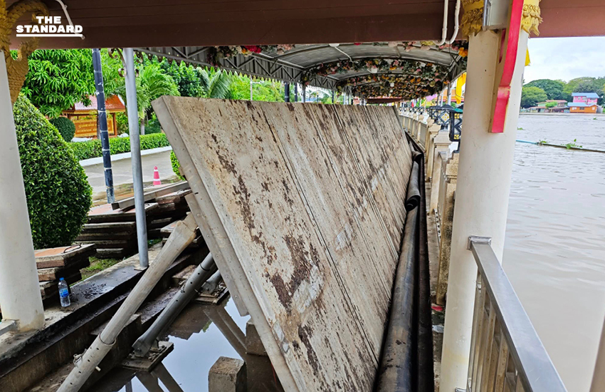 วัดพนัญเชิงฯ เร่งตั้งบังเกอร์กันน้ำ รับ มวลน้ำเหนือ 4